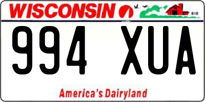 WI license plate 994XUA
