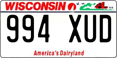 WI license plate 994XUD