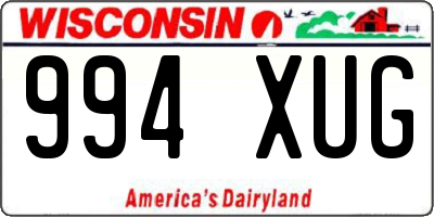 WI license plate 994XUG