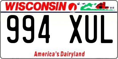 WI license plate 994XUL