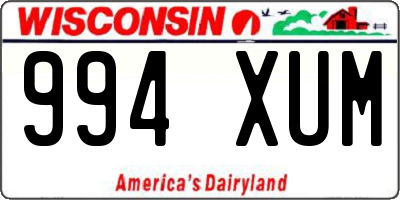 WI license plate 994XUM