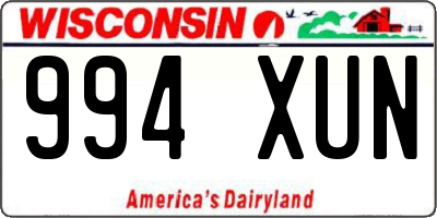 WI license plate 994XUN