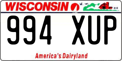 WI license plate 994XUP