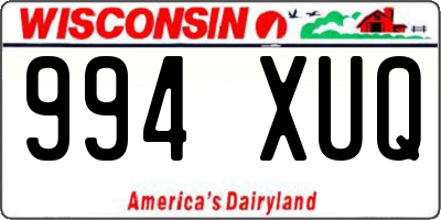 WI license plate 994XUQ