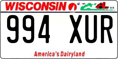 WI license plate 994XUR