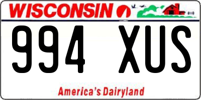 WI license plate 994XUS