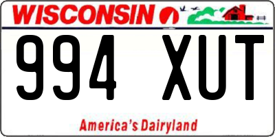 WI license plate 994XUT