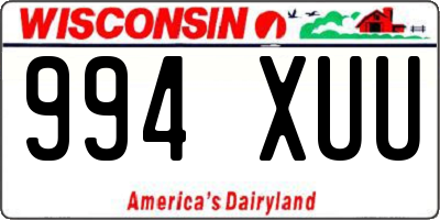 WI license plate 994XUU