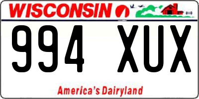WI license plate 994XUX