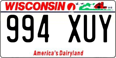 WI license plate 994XUY