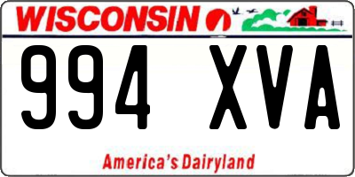 WI license plate 994XVA