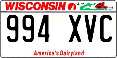 WI license plate 994XVC