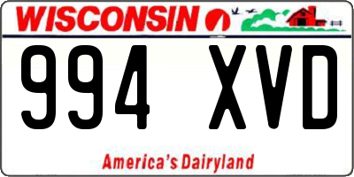 WI license plate 994XVD