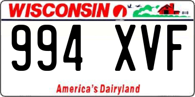 WI license plate 994XVF