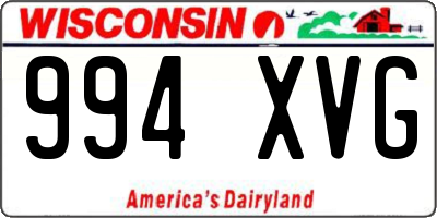 WI license plate 994XVG