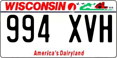 WI license plate 994XVH