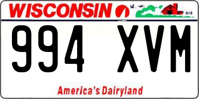 WI license plate 994XVM