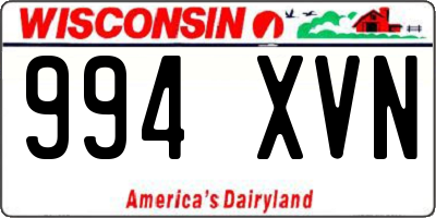 WI license plate 994XVN