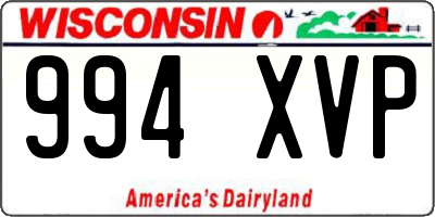 WI license plate 994XVP