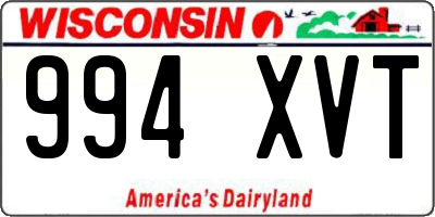 WI license plate 994XVT