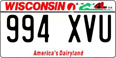 WI license plate 994XVU