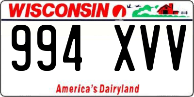 WI license plate 994XVV