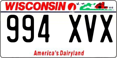 WI license plate 994XVX