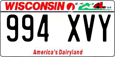 WI license plate 994XVY