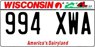 WI license plate 994XWA