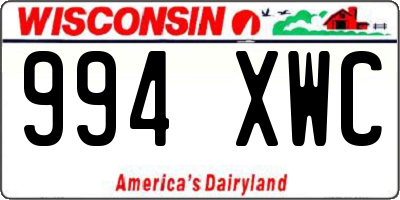 WI license plate 994XWC
