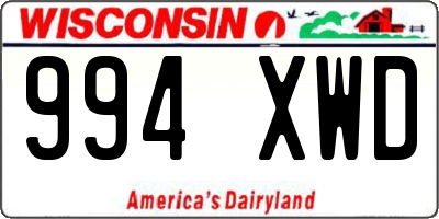 WI license plate 994XWD
