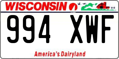 WI license plate 994XWF