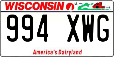 WI license plate 994XWG