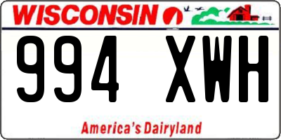 WI license plate 994XWH