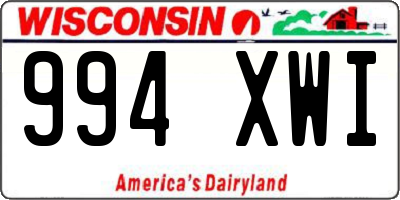 WI license plate 994XWI