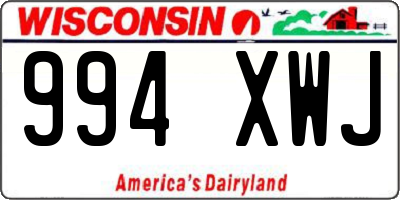 WI license plate 994XWJ