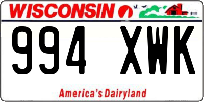 WI license plate 994XWK