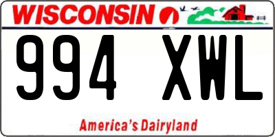 WI license plate 994XWL