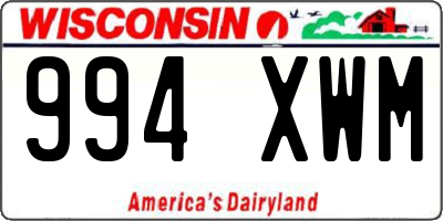 WI license plate 994XWM