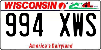 WI license plate 994XWS