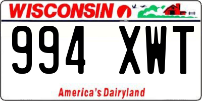 WI license plate 994XWT