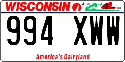 WI license plate 994XWW