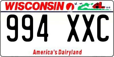 WI license plate 994XXC