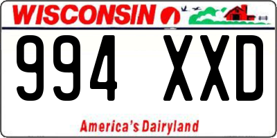 WI license plate 994XXD