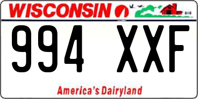 WI license plate 994XXF
