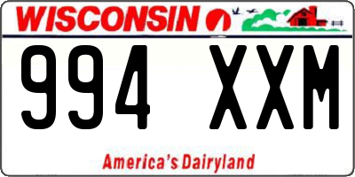 WI license plate 994XXM