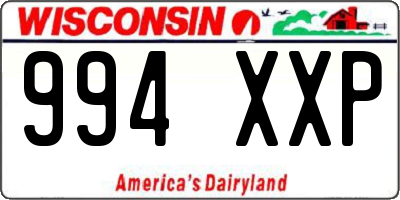 WI license plate 994XXP