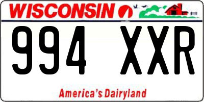 WI license plate 994XXR