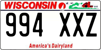 WI license plate 994XXZ