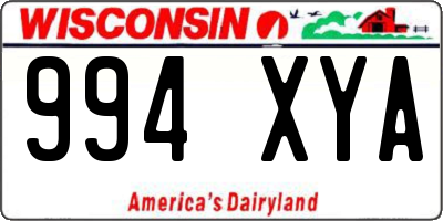 WI license plate 994XYA